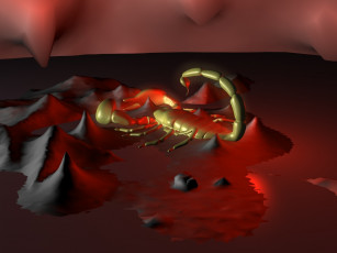 Картинка 3д графика animals животные скорпион