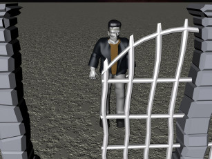 Картинка 3д графика people люди решетка человек