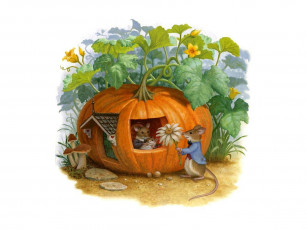 Картинка ruth sanderson рисованные тыква мышь