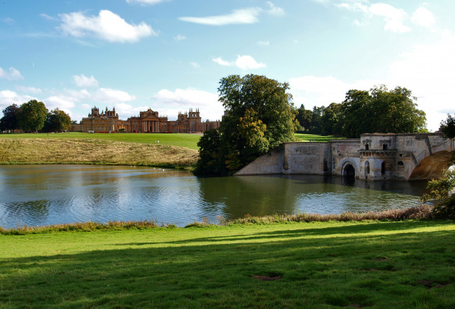 Обои картинки фото природа, реки, озера, великобритания, оксфордшир, бленхейм