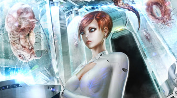 Картинка фэнтези красавицы чудовища лаборатория монстры девушка