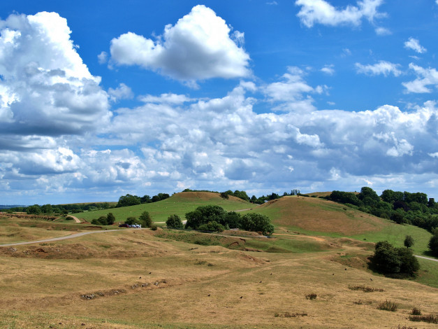 Обои картинки фото великобритания, уорикшир, природа, луга, небо, облака