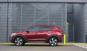 обоя автомобили, hyundai, красный, tucson, us-spec, 2016, г