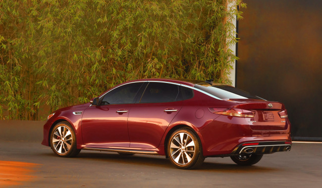 Обои картинки фото автомобили, kia, красный, 2016г, optima, sx, turbo