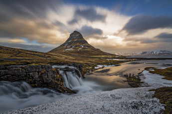 Картинка природа водопады лес река водопад