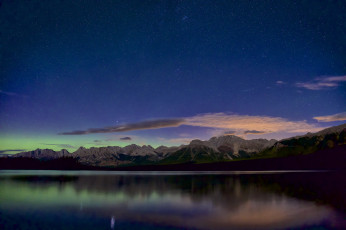 Картинка природа пейзажи водоем небо горы панорама звезды пейзаж