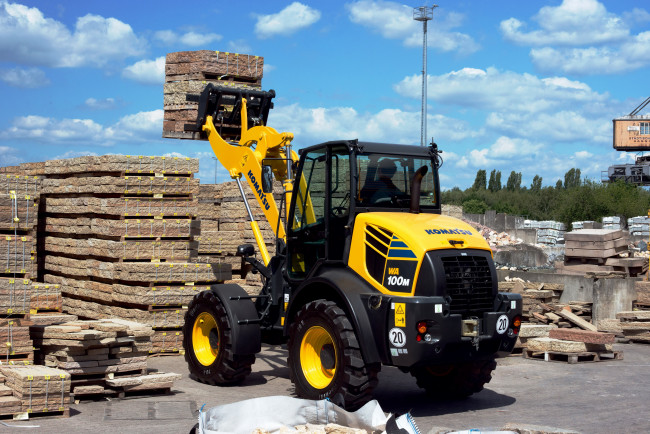 Обои картинки фото техника, фронтальные погрузчики, komatsu