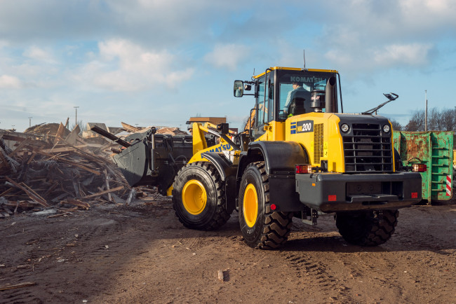 Обои картинки фото техника, фронтальные погрузчики, komatsu