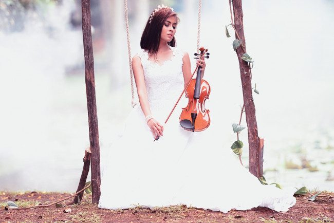 Обои картинки фото музыка, -другое, скрипка, девушка