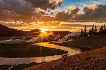 Картинка природа восходы закаты гейзеры