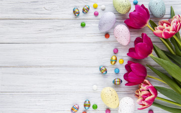 Картинка праздничные пасха тюльпаны цветы букет весна фон праздник