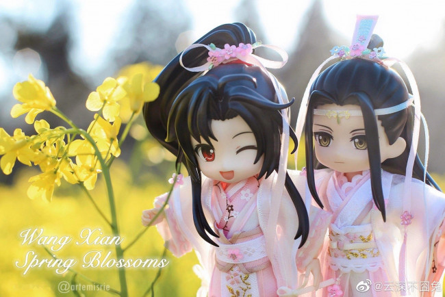 Обои картинки фото разное, игрушки, лань, ванцзи, вэй, усянь, куклы, цветы