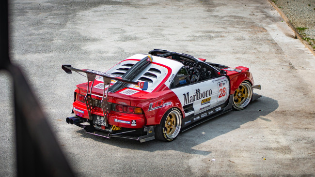 Обои картинки фото автомобили, 3д, toyota, mr2, marlboro