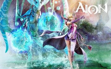Картинка видео+игры aion девушка вода существо