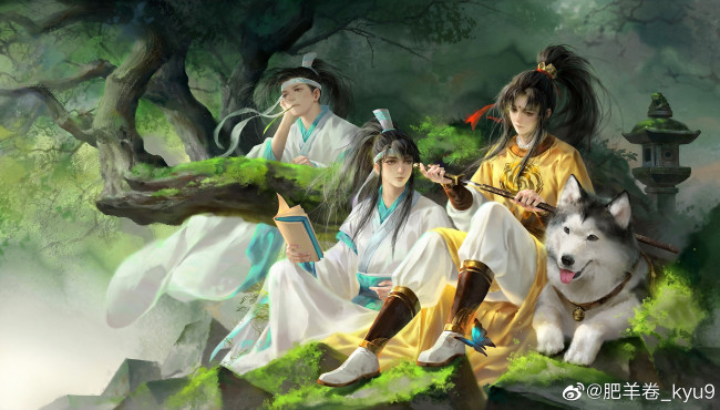 Обои картинки фото аниме, mo dao zu shi, лань, циньи, сычжуй, цзинь, лин, фея