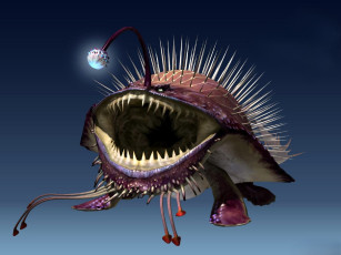 обоя видео игры, monster hunter 3, рыба, удильщик, зубы, шипы