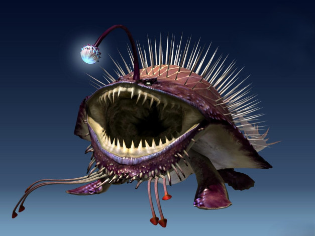 Обои картинки фото видео игры, monster hunter 3, рыба, удильщик, зубы, шипы