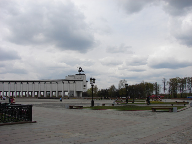 Обои картинки фото панорама, поклонной, горы, города, москва, россия