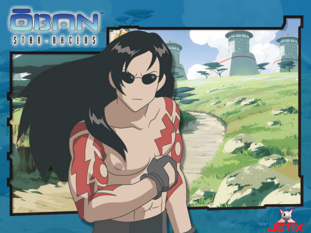 Обои картинки фото oban, star, racers, аниме, парень, глаза, волосы