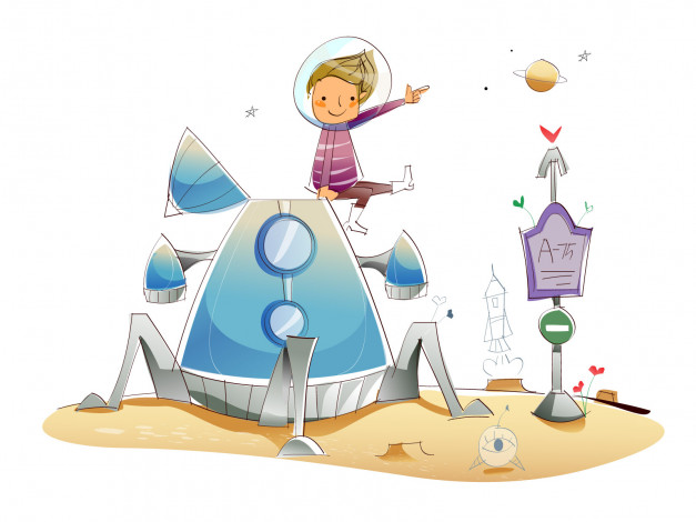 Обои картинки фото рисованные, дети