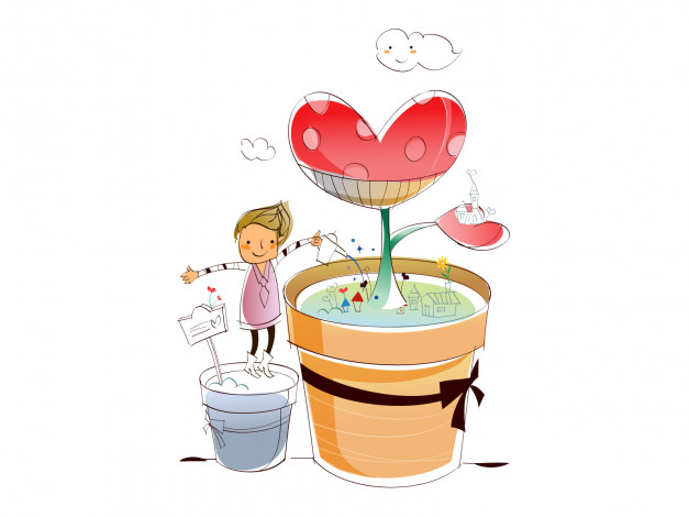 Обои картинки фото рисованные, дети