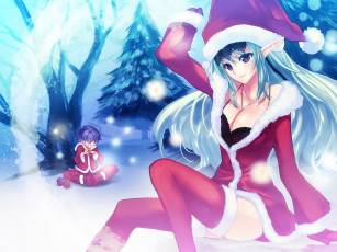 Картинка аниме merry chrismas winter