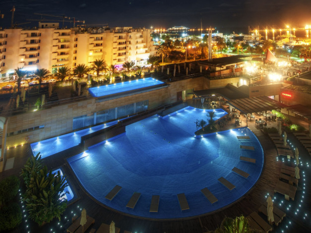 Обои картинки фото ibiza, spain, города, огни, ночного