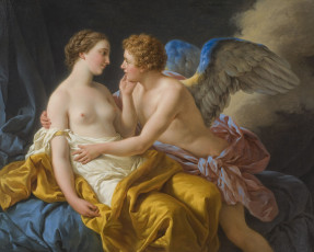 обоя amor, and, psyche, рисованные, louis, jean, francois, lagrenee, психея, амур