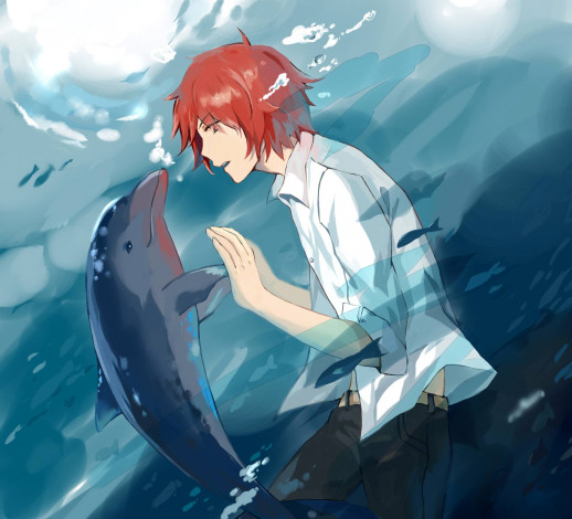 Обои картинки фото аниме, tsuritama, sanada, yuki