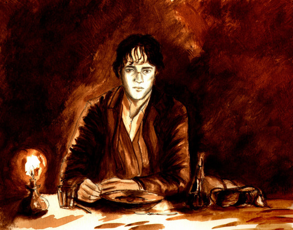 Обои картинки фото милый, друг, рисованные, люди, мопассан