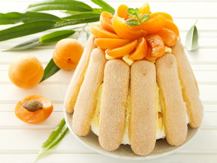 обоя еда, торты, савоярди, абрикос