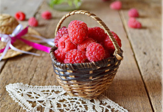 Картинка еда малина корзинка