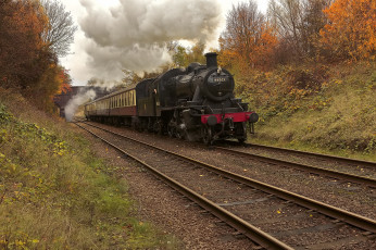 Картинка техника паровозы состав паровоз рельсы дорога железная