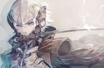 Картинка видео+игры metal+gear+rising +revengeance взгляд оружие парень арт рисованный raiden