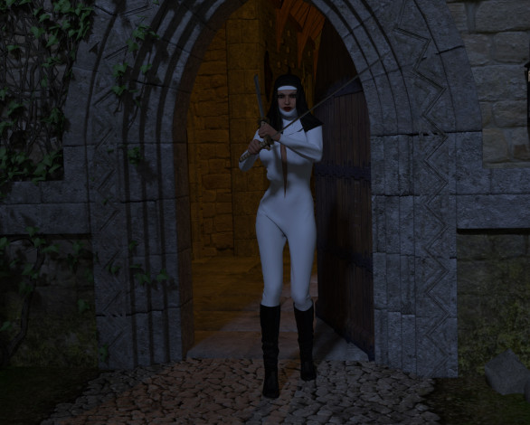 Обои картинки фото 3д графика, fantasy , фантазия, девушка, оружие