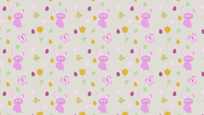 Обои картинки фото векторная графика, кролики, бабочки, цветы