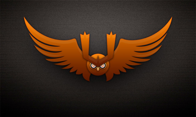 Обои картинки фото рисованные, минимализм, крылья, сова, тёмный, фон, взгляд, брови
