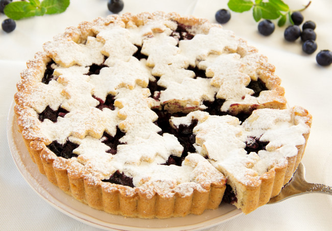 Обои картинки фото еда, пироги, черничный, пирог
