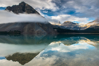Картинка природа реки озера пейзаж bow lake лес озеро горы