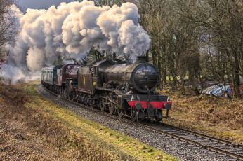 Картинка техника паровозы паровоз рельсы дорога железная