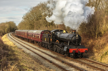Картинка техника паровозы рельсы дорога паровоз железная