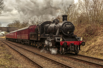 Картинка техника паровозы рельсы дорога железная паровоз
