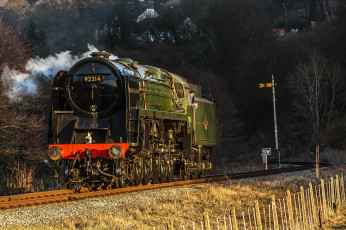 Картинка техника паровозы рельсы железная дорога паровоз
