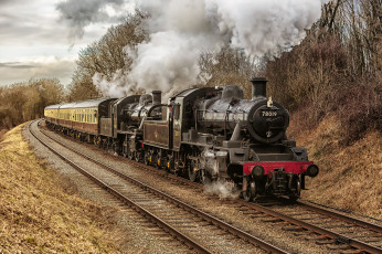 Картинка техника паровозы железная дорога рельсы паровоз