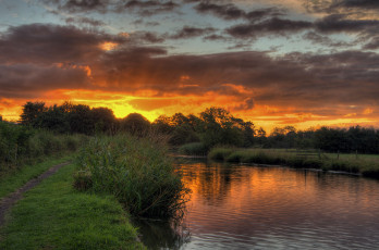 Картинка природа восходы закаты заря река