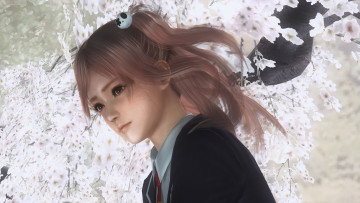 Картинка 3д+графика аниме+ anime взгляд девушка фон