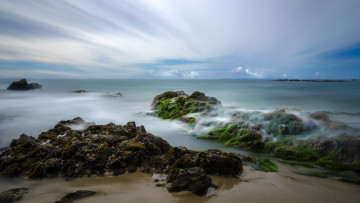 Картинка природа побережье скалы берег горизонт океан