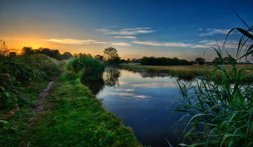 Картинка природа восходы закаты река лес рассвет