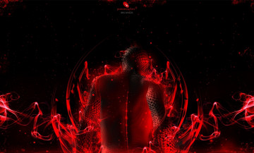 Картинка 3д+графика существа+ creatures пространство ленты дым существо человек спина