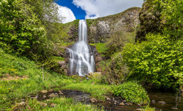 Картинка природа водопады лес река водопад